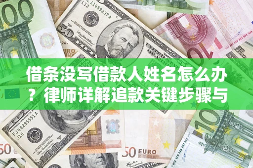 北京借条没写借款人姓名怎么办？律师详解追款关键步骤与证据链构建