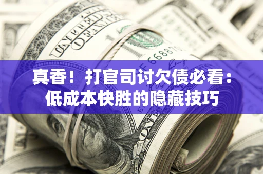 北京真香！打官司讨欠债必看：低成本快胜的隐藏技巧
