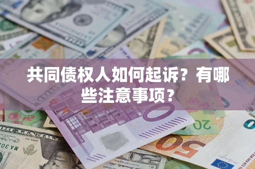 北京共同债权人如何起诉？有哪些注意事项？